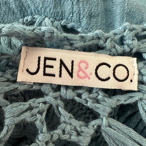 Jen & Co. Open Front Duster with Tie Crochet Details and Fringe - Picture 4 of 8